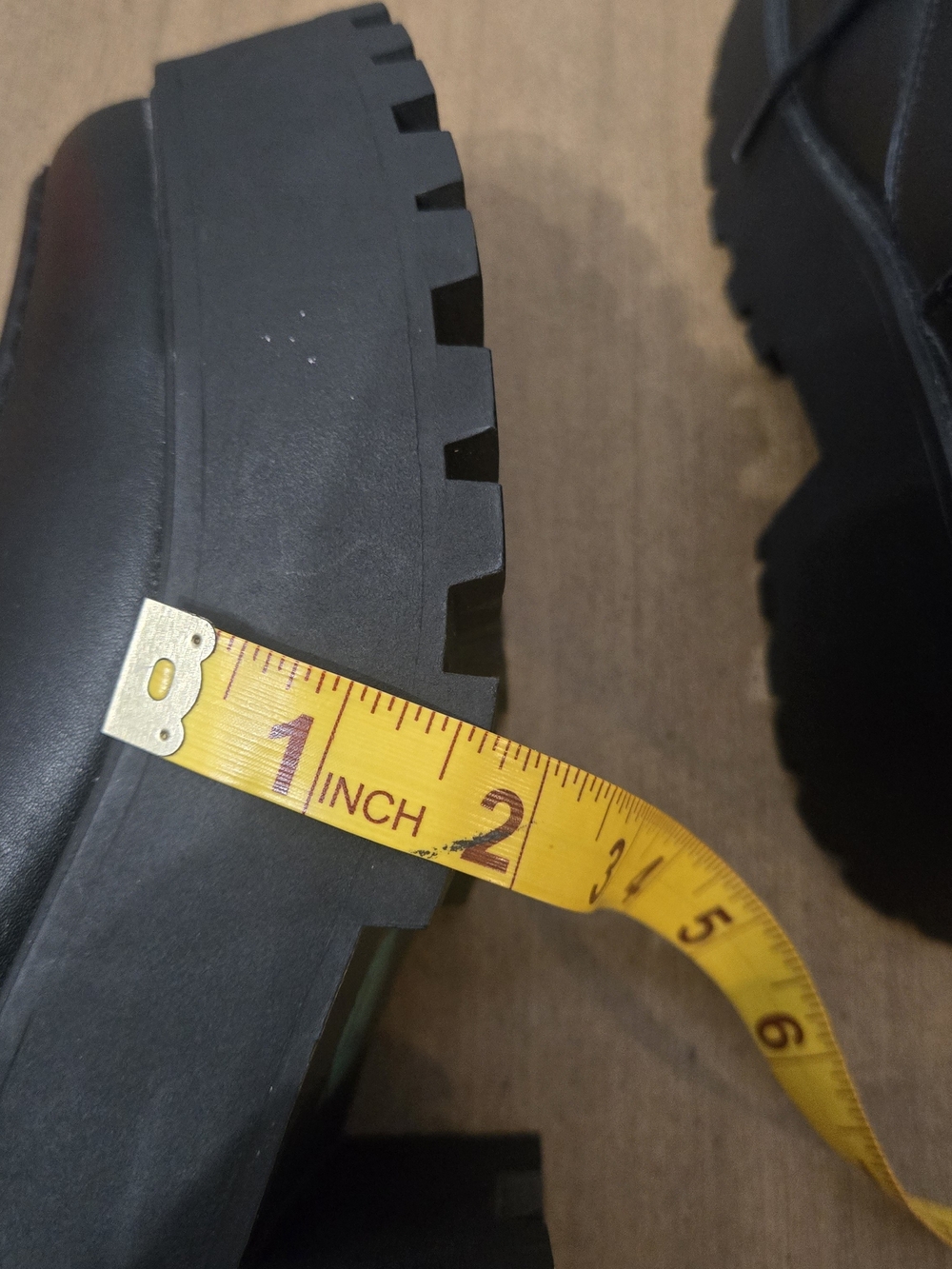 Soda Black Chunky Lug Lace-Up Ankle Boots with Buckle - Picture 6 of 16